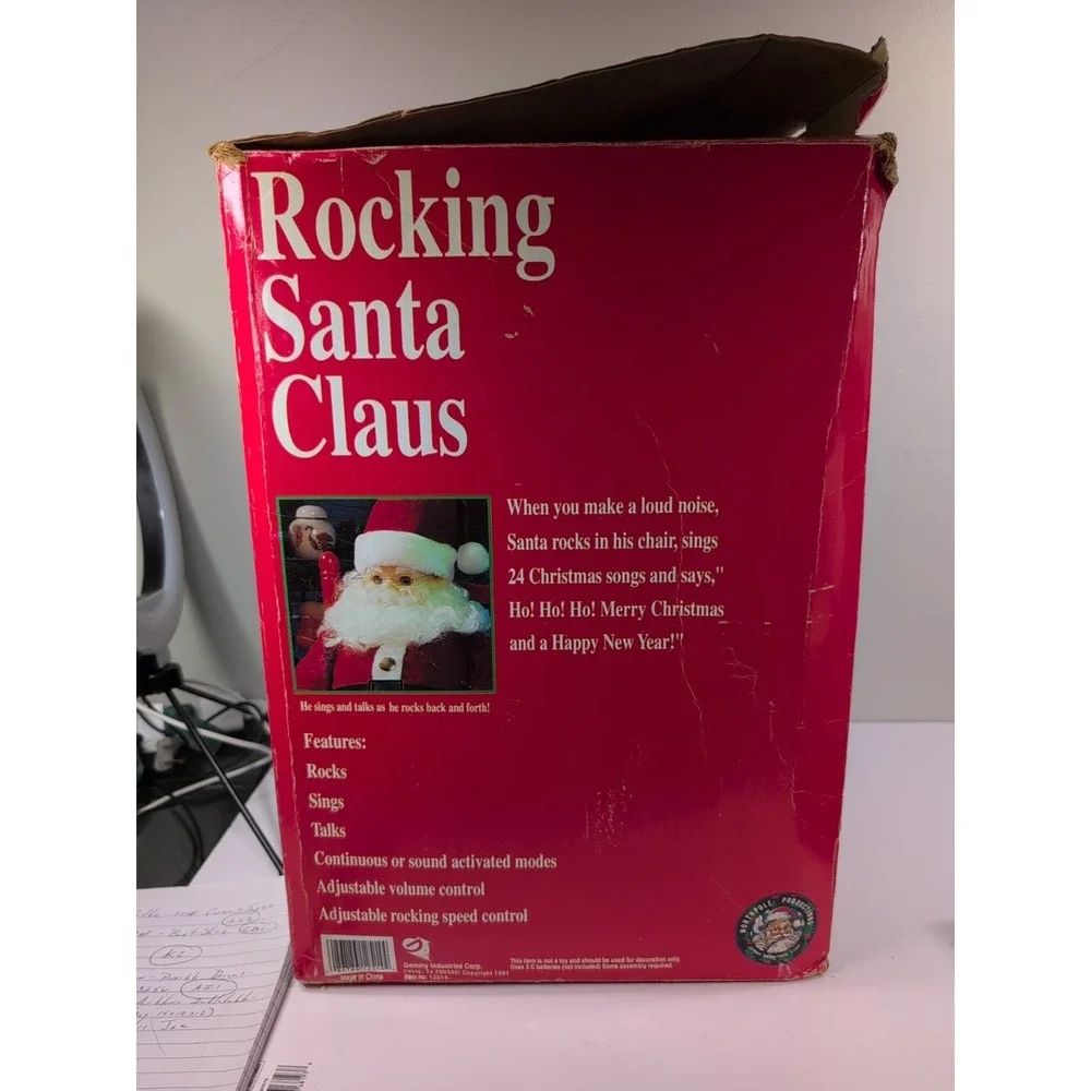 Vintage Rocking Santa Claus In Chair North Pole Productions Christmas 1991 Boxed